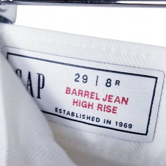 GAP Barrel Jeans High Rise 100% Cotton White - Size 29 8R - Picture 5 of 5